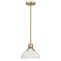 Hello Honey® Delano Gold & White Industrial Metal & Etched Glass Ceiling Light