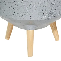 Set of 2 Grey MgO Contemporary Planter 12", 10"