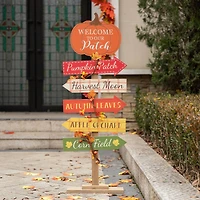 Glitzhome® 42.5" Fall Wooden Pumpkin Patch Porch Sign