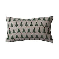 Hello Honey® 16" x 9" Christmas Tree Print Stonewashed Cotton Lumbar Throw Pillow