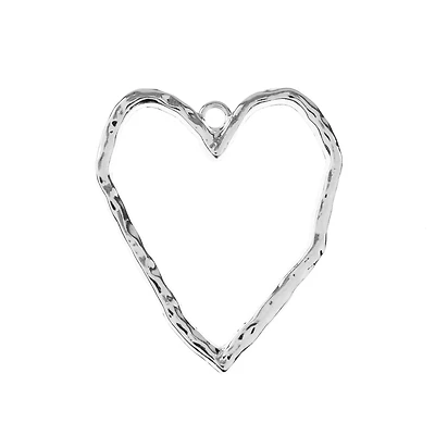 John Bead Silver Organic Heart Pendants, 3ct.