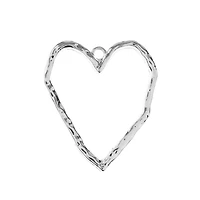 John Bead Silver Organic Heart Pendants, 3ct.