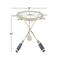 2.5ft. White Coastal Metal Accent Table