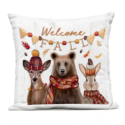 Stupell Industries Welcome Fall Woodland Animals Outdoor Printed Pillow