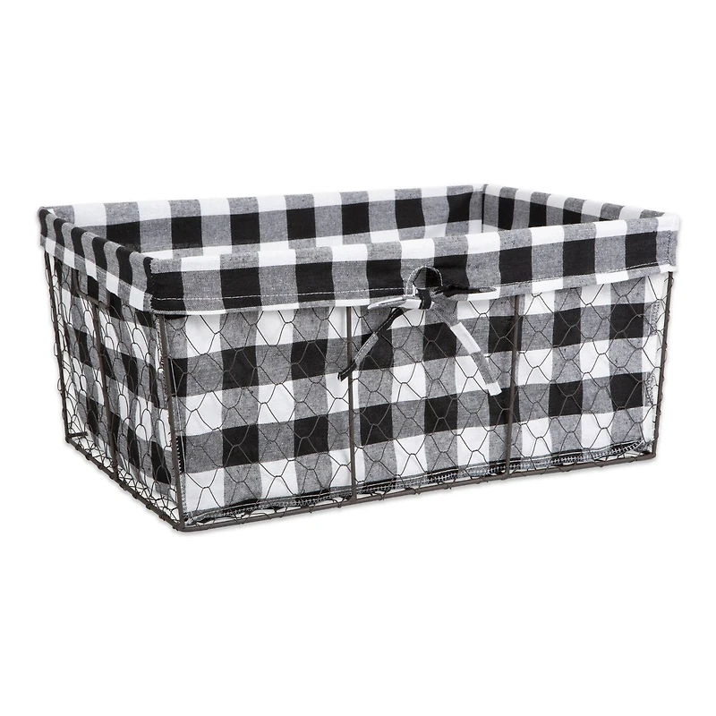 DII® Black & White Checkered Chicken Wire Basket 5 Piece Set