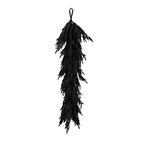 4ft. Artificial Real Touch Halloween Black Norfolk Island Pine Garland with Natural Look