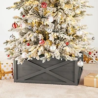 Glitzhome® 26" Warm Gray Wooden Tree Collar