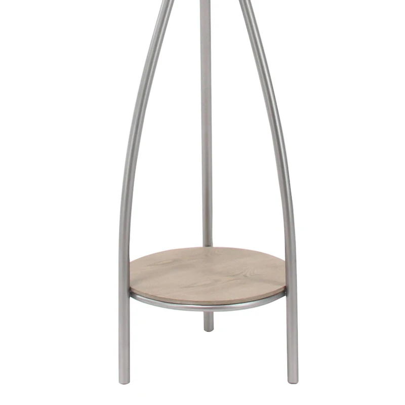 Silver Metal Modern Coat Rack, 73" x  17" x  17"