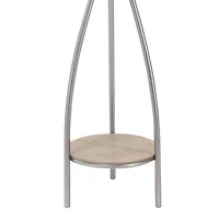 Silver Metal Modern Coat Rack, 73" x  17" x  17"