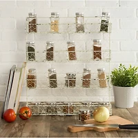 DII® 21" Antique White 4 Row Chicken Wire Spice Rack