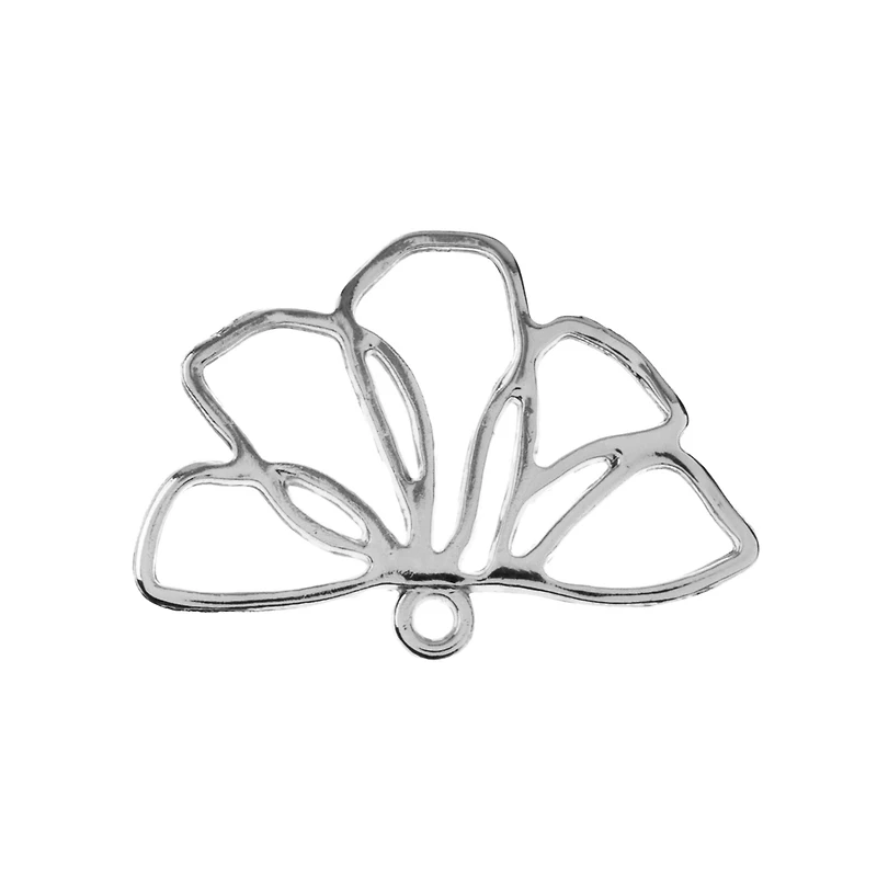 John Bead 25mm Silver Sideview Flower Beadwork Pendants, 5ct.