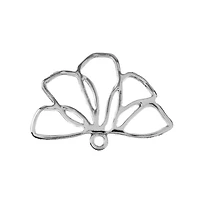 John Bead 25mm Silver Sideview Flower Beadwork Pendants, 5ct.
