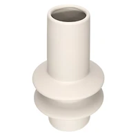 Hello Honey® 9" Taupe Modern Sculptural Stoneware Vase with Latex Glaze