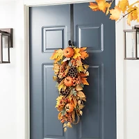 Glitzhome® 25" Fall Pumpkin Leaf Swag
