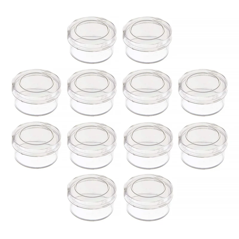John Bead Mini Clear Plastic Round Containers, 12ct.