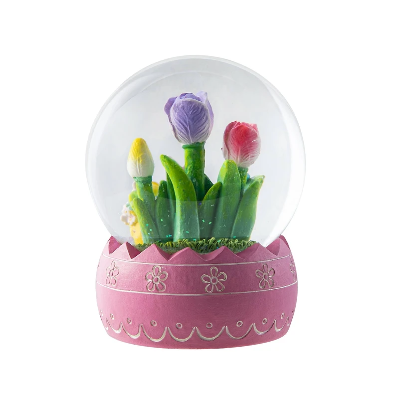 Glitzhome® 5" Easter Chick Family Waterglobe