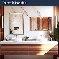 Head West Brushed Nickel 22" x 34" Float Framed Accent Mirror