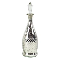 Silver Glass Glam Decorative Bottle Set