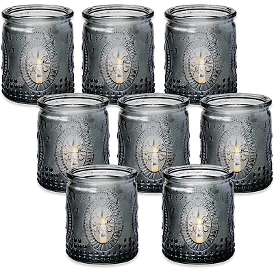Kate Aspen® Vintage Smoke Gray Glass Tea Light Holder Set