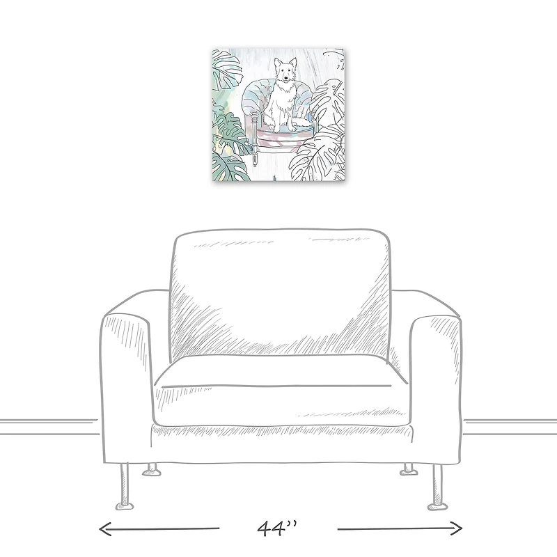 Sketch Shepherd On Chair 2 Canvas Wall Art