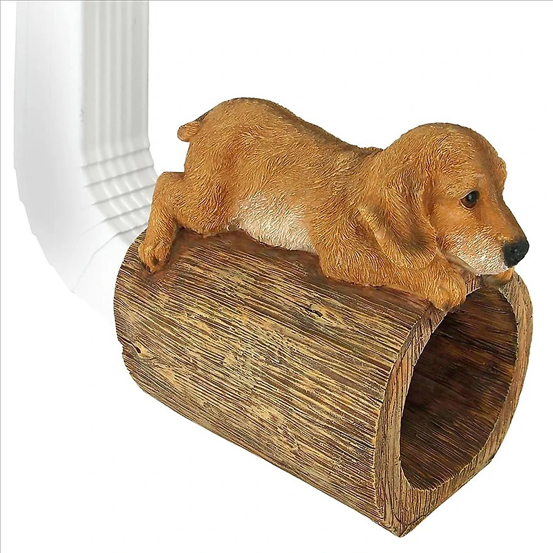 Design Toscano 9" Golden Retriever Gutter Guardian Downspout Statue