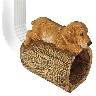Design Toscano 9" Golden Retriever Gutter Guardian Downspout Statue