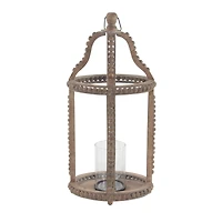 Brown Recycled wood Natural Candle Holder Lantern, 29" x 13" x 10"