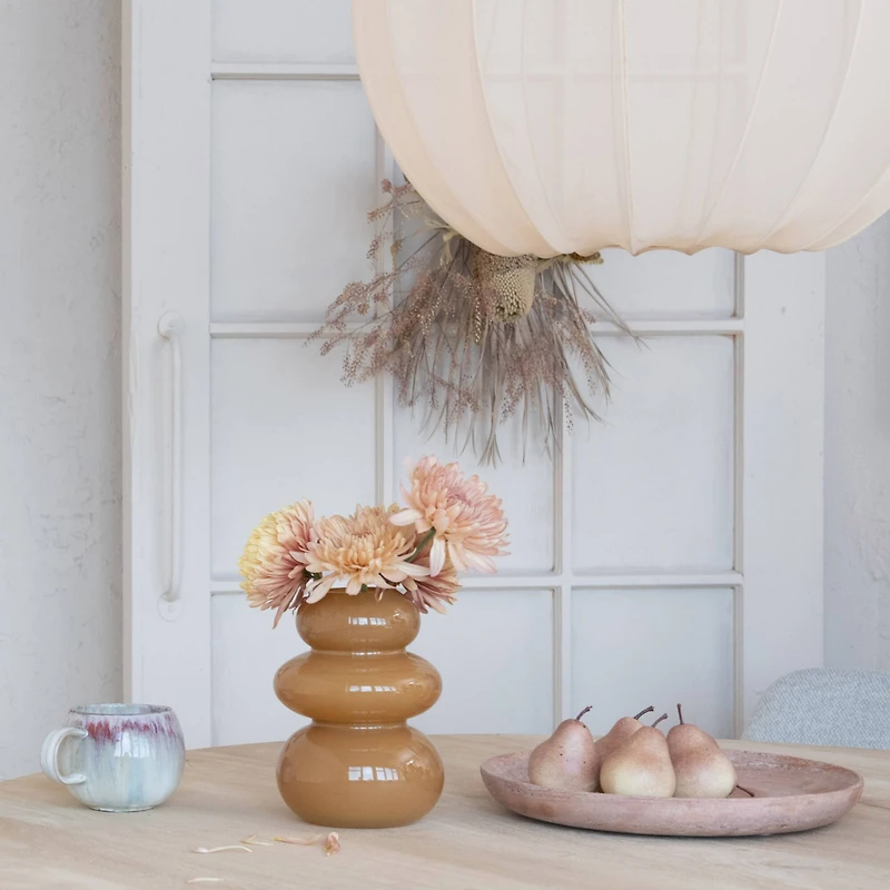 Hello Honey® 7.5" Caramel Brown Natural Elegance Glass Vase