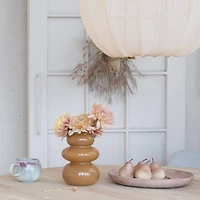 Hello Honey® 7.5" Caramel Brown Natural Elegance Glass Vase