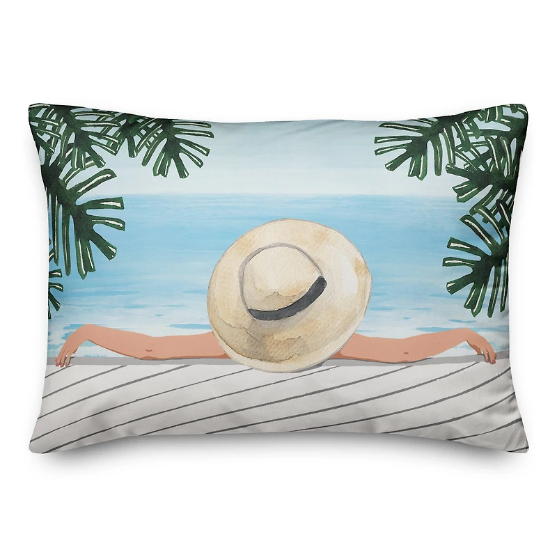 Lounging By The Sea 14" x 20" Throw Pillow