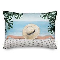 Lounging By The Sea 14" x 20" Throw Pillow