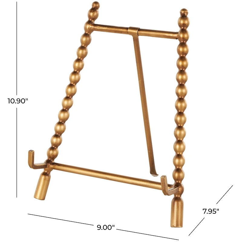 9" x 11" Gold Metal Abstract Wide Display Easel
