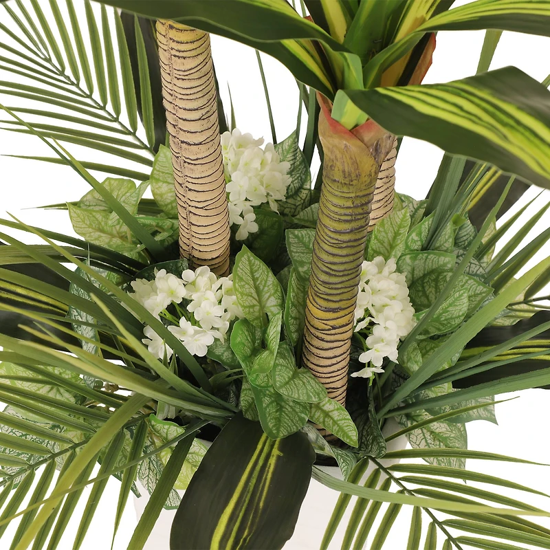 6ft. Artificial Dracaena Fragrans Tree in White Decorative Pot