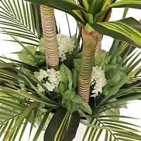 6ft. Artificial Dracaena Fragrans Tree in White Decorative Pot