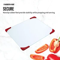 Farberware Red & White 15" Non-Slip Glass Board
