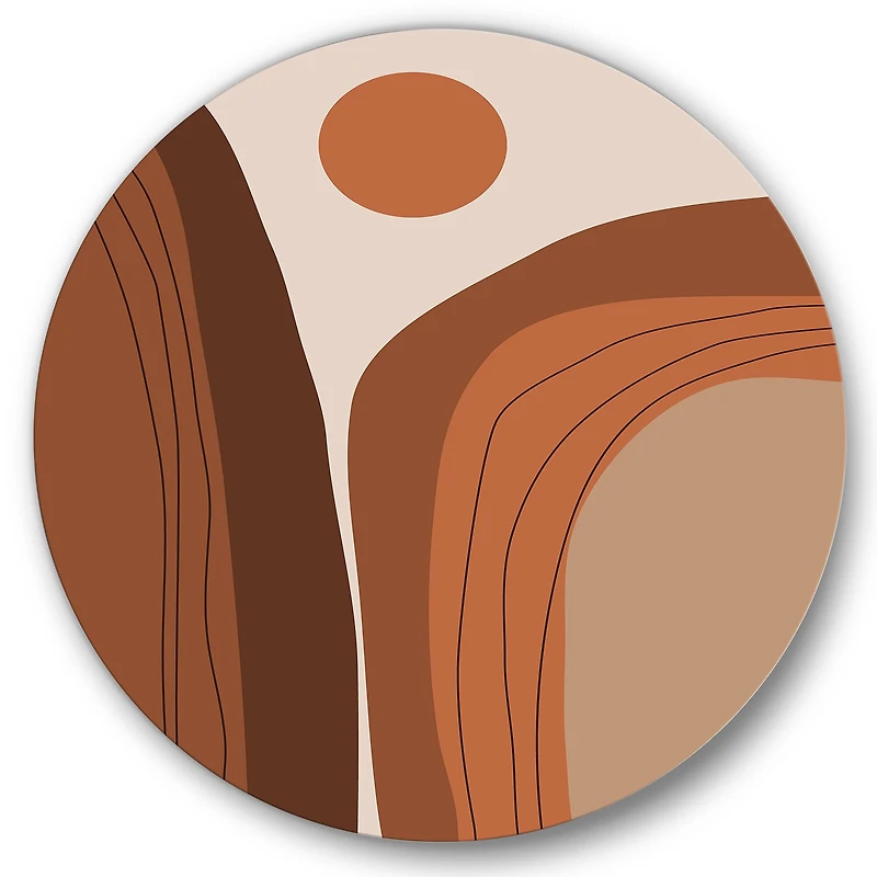 Designart - Abstract Terracotta Sunset Mountain Landscape