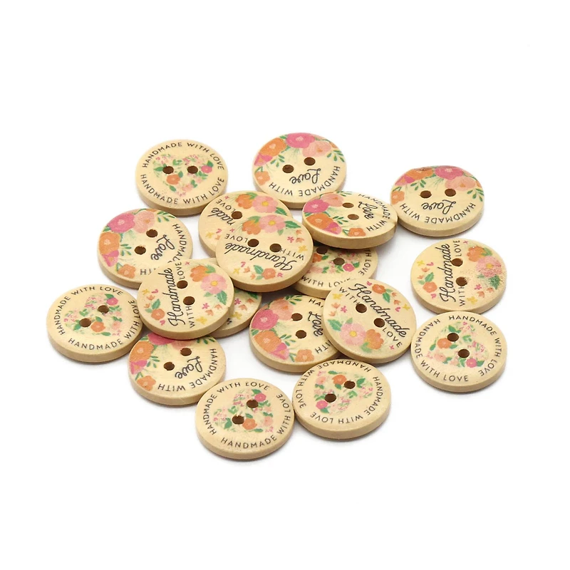 Floral Wooden Buttons by Loops & Threads®