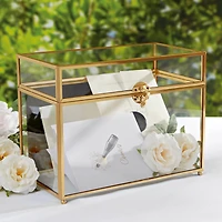 Gold Metal & Glass Card Box by Celebrate It™