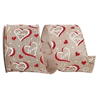 Reliant 2.5" x 10yd. Love Heartbeat Glitter Wired Ribbon