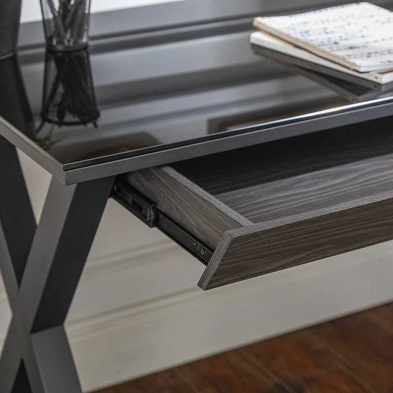 Walker Edison 48" Black Modern Wood Computer Desk