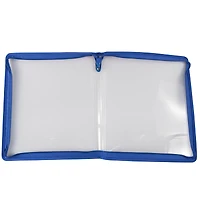 JAM Paper Blue Plastic Portfolio with Zip Closure