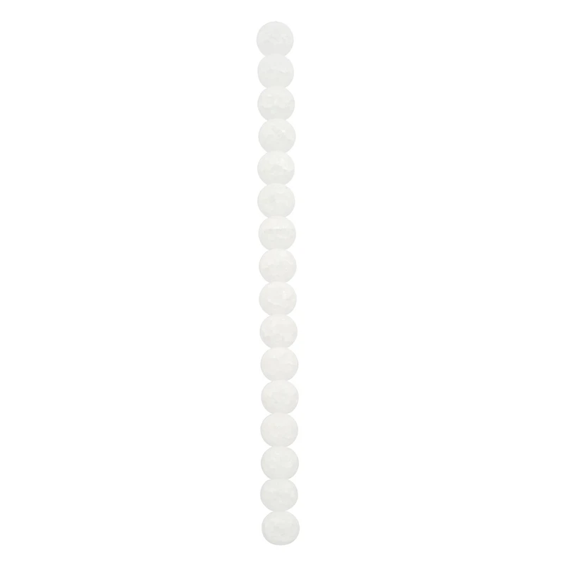 White Matte Crackled Quartz Round Beads, 12mm by Bead Landing™