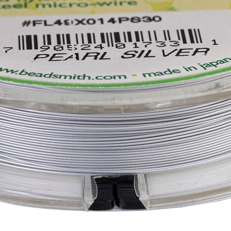The Beadsmith® Flex-rite® 0.014" Pearl Silver 49 Strand Wire, 30ft.