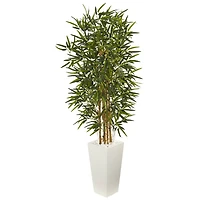 5.5ft. Bamboo Tree in White Tower Planter