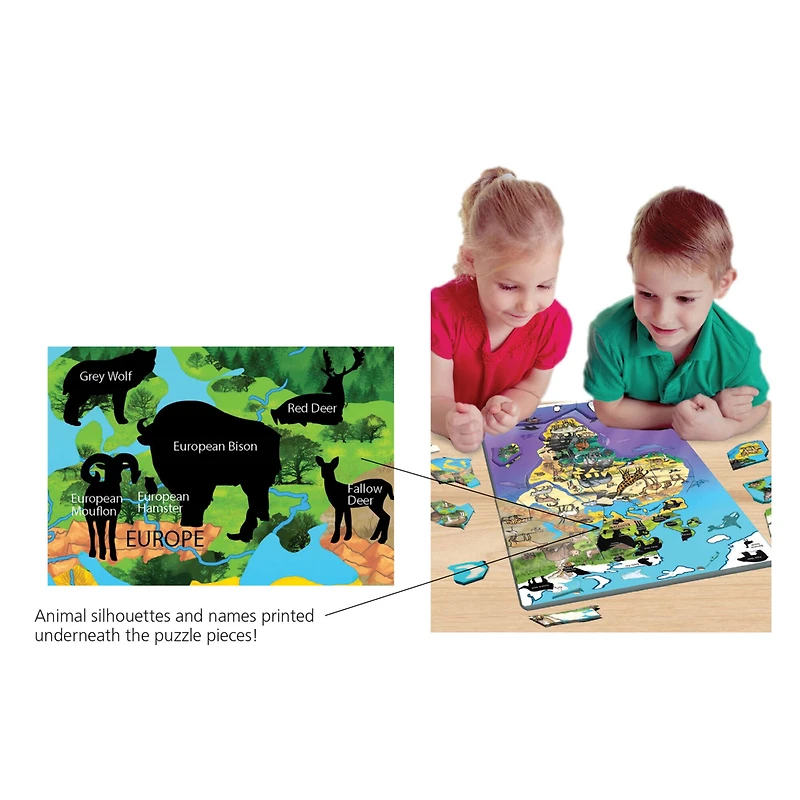 Animal Magnetism® Magnetic Wildlife Map Puzzle Bundle, Set of 3