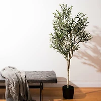 5ft. Potted Artificial Green Olive Tree