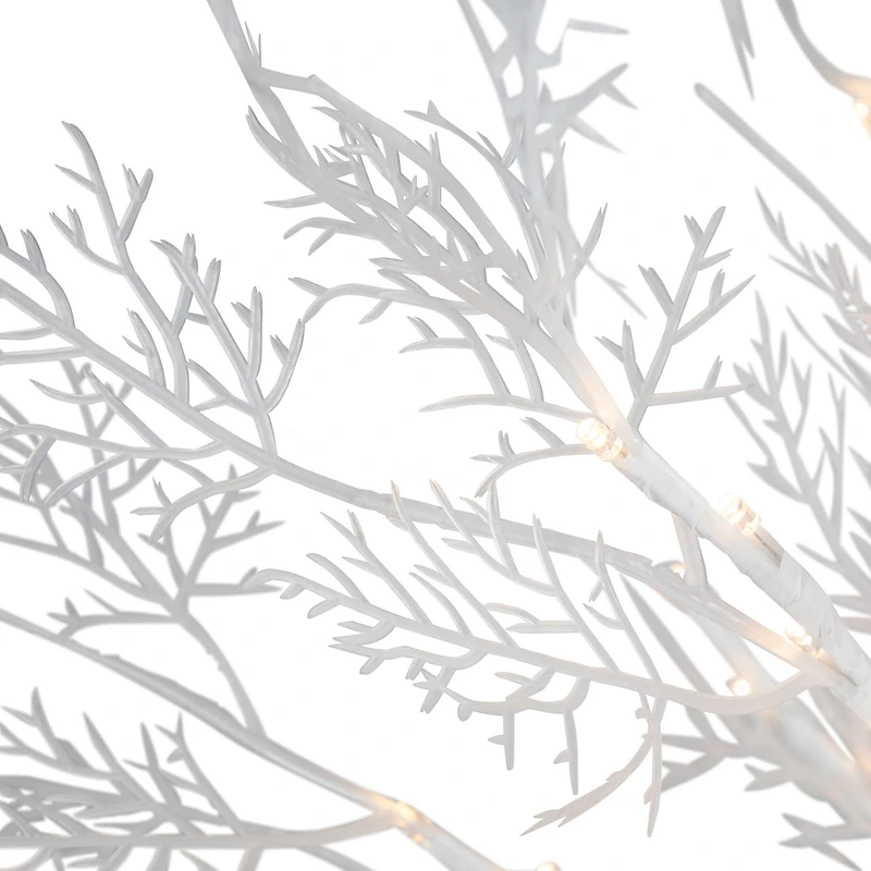 5ft. Pre-Lit White Floral Artificial Christmas Tree, Warm White LED Lights