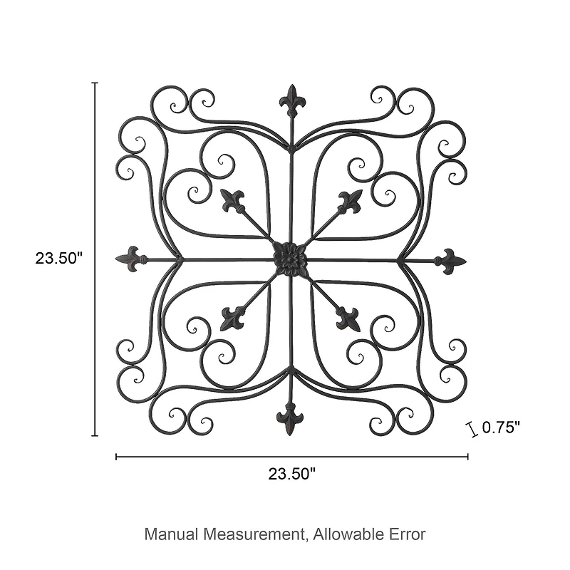 Glitzhome® 23.5" Traditional Iron Scroll Garden Wall Décor