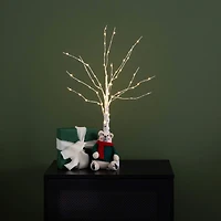 2ft. Pre-Lit White Birch Artificial Christmas Tree, Warm White LED Lights