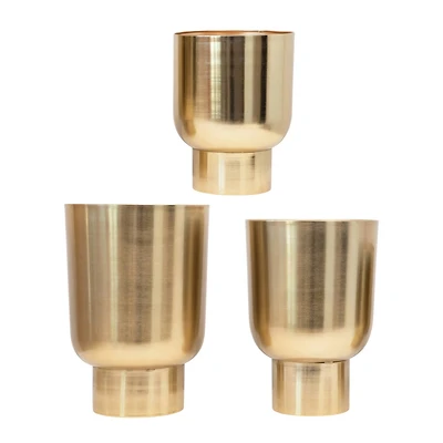 Hello Honey® Gold Metal Planters Set, 3ct.